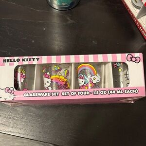Hello Kitty Pink and Rainbow Glassware Set